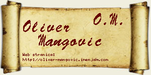 Oliver Mangović vizit kartica